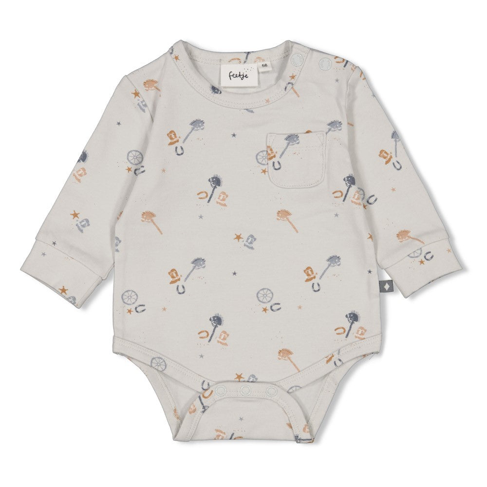 Jongens Romper AOP - Howdy van Feetje in de kleur Blauw in maat 62.