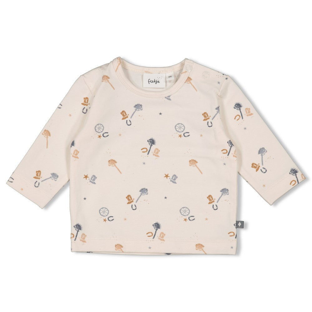 Jongens Longsleeve AOP - Howdy van Feetje in de kleur Off White in maat 62.
