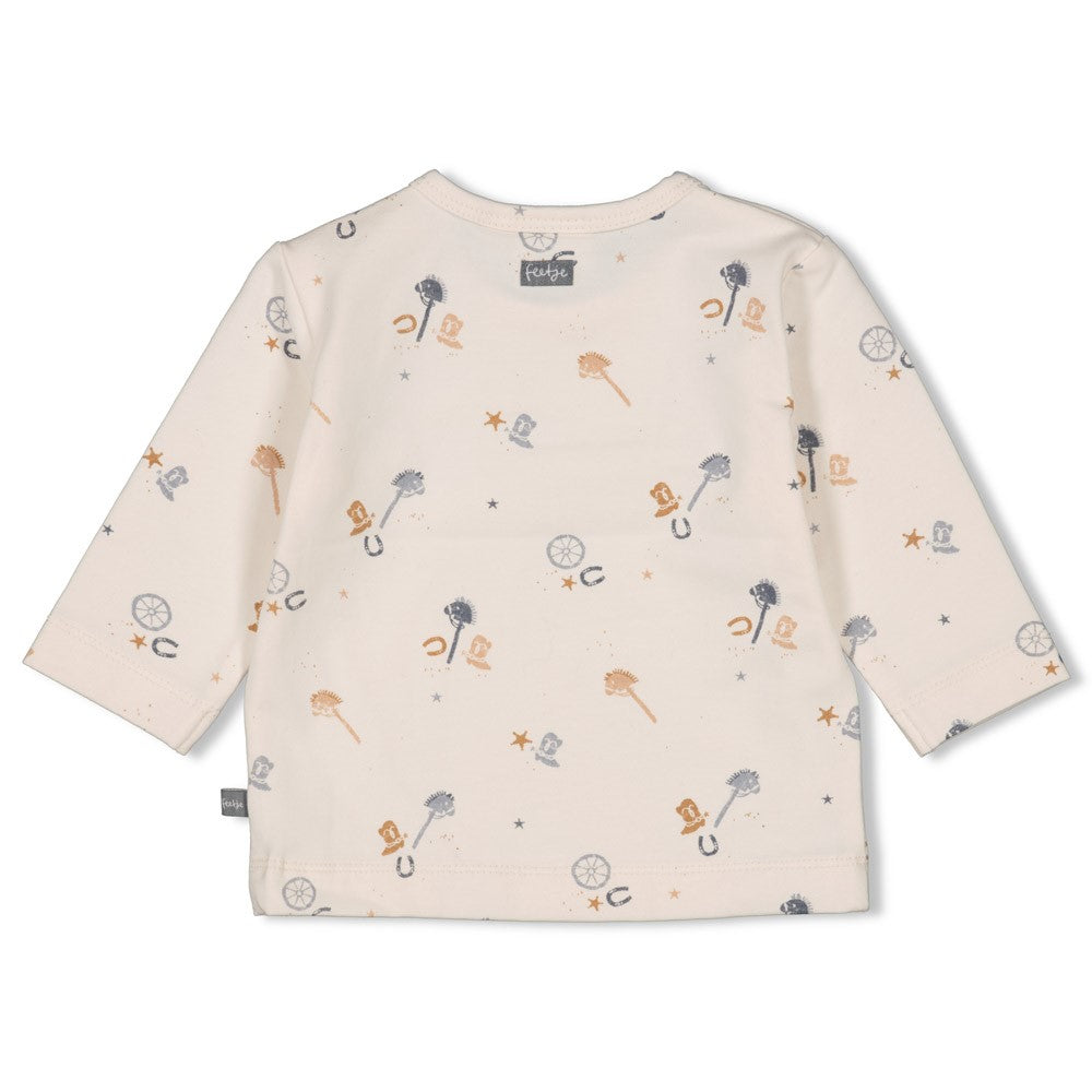 Jongens Longsleeve AOP - Howdy van Feetje in de kleur Off White in maat 62.