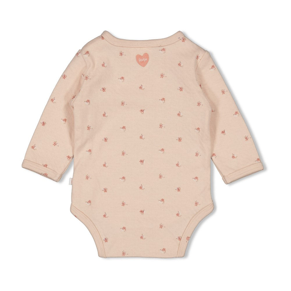 Meisjes Romper AOP - Morning Sun van Feetje in de kleur Roze in maat 62.