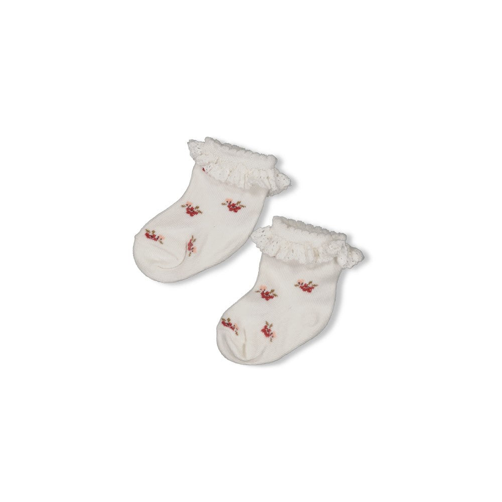 Meisjes Sokken - Morning Sun van Feetje in de kleur Off White in maat 50-56.