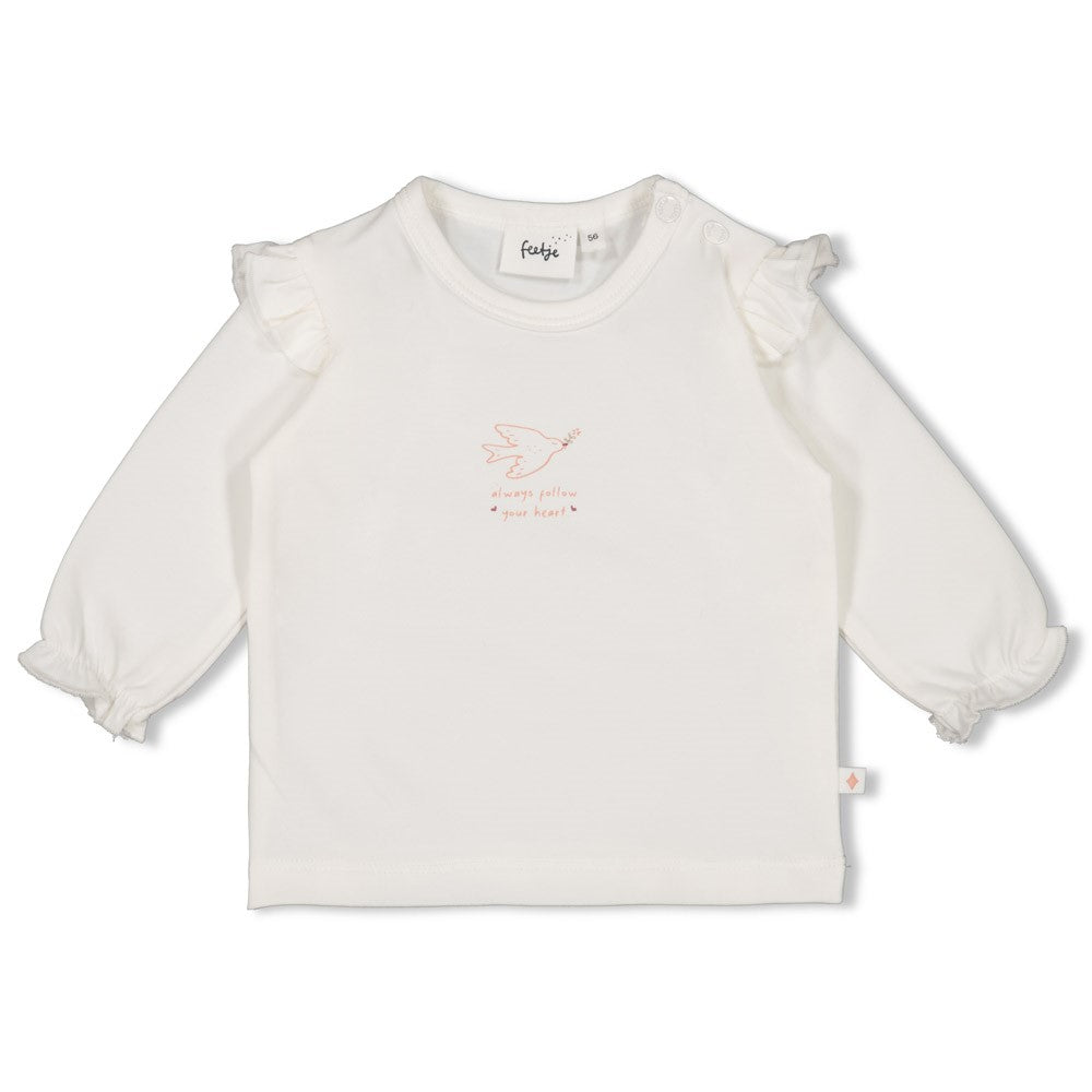 Meisjes Longsleeve - Morning Sun van Feetje in de kleur Off White in maat 62.