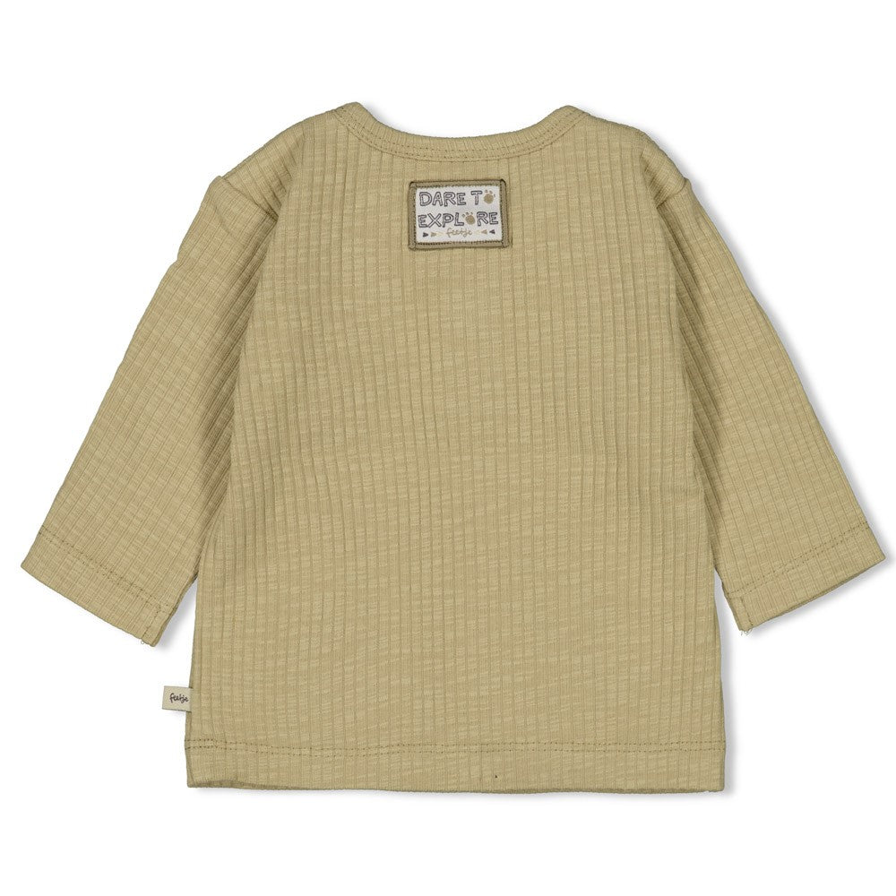 Jongens Longsleeve rib - Rawrsome van Feetje in de kleur Groen in maat 86.