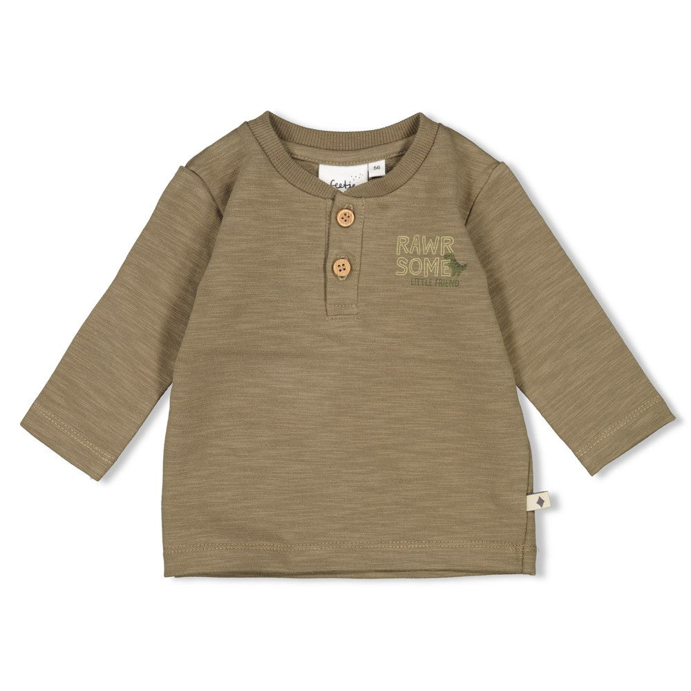 Jongens Longsleeve - Rawrsome van Feetje in de kleur Groen in maat 86.