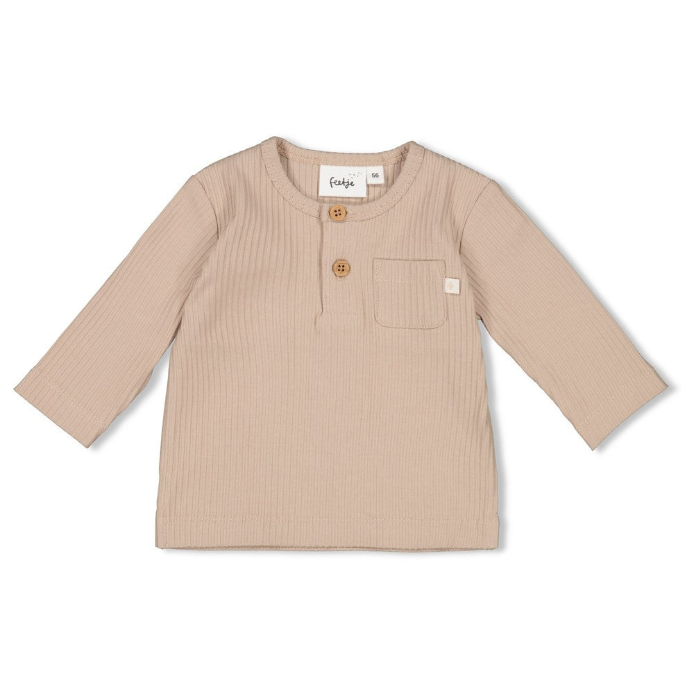 Jongens Longsleeve rib - Narwal van Feetje in de kleur Bruin in maat 86.