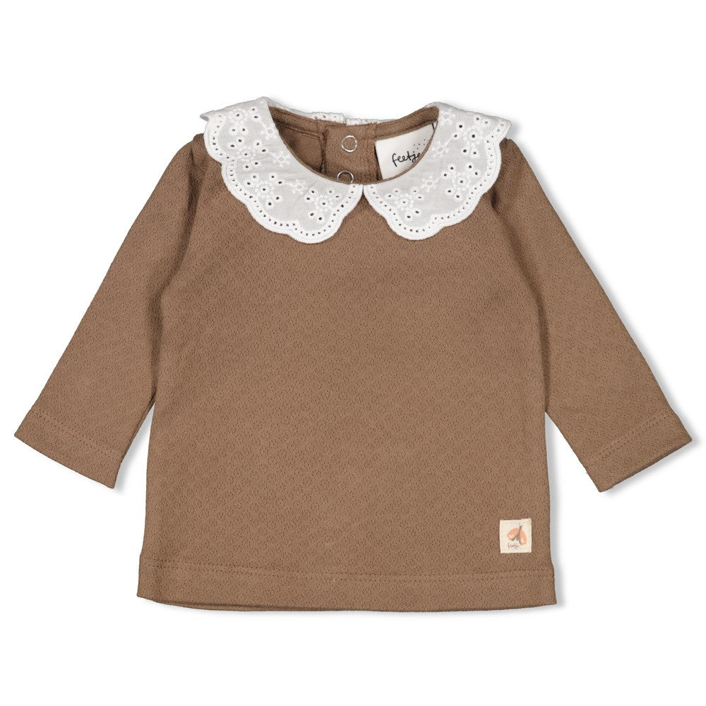 Meisjes Longsleeve - Dancing In The Moonlight van Feetje in de kleur Bruin in maat 86.