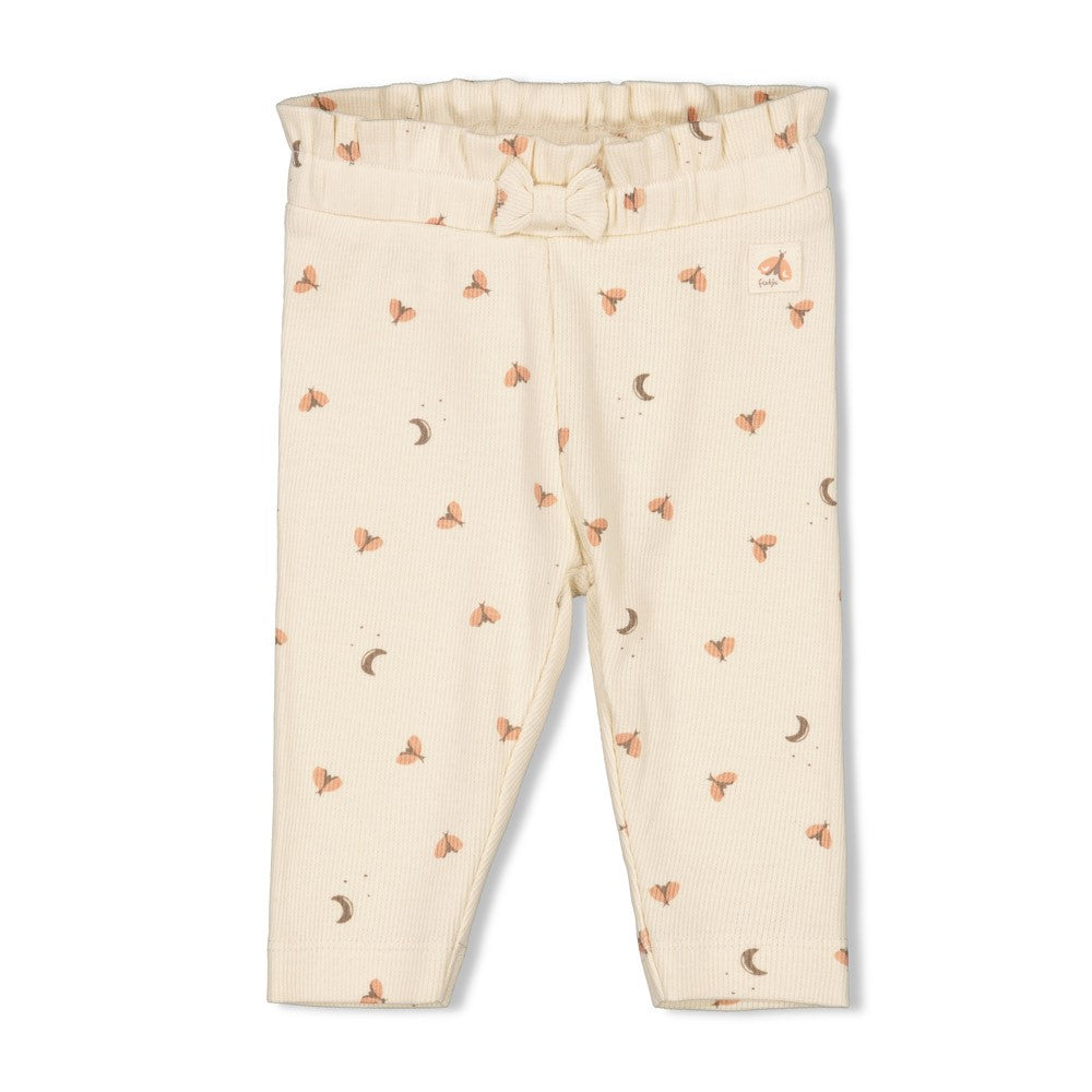 Meisjes Legging rib AOP - Dancing In The Moonlight van Feetje in de kleur Off White in maat 86.