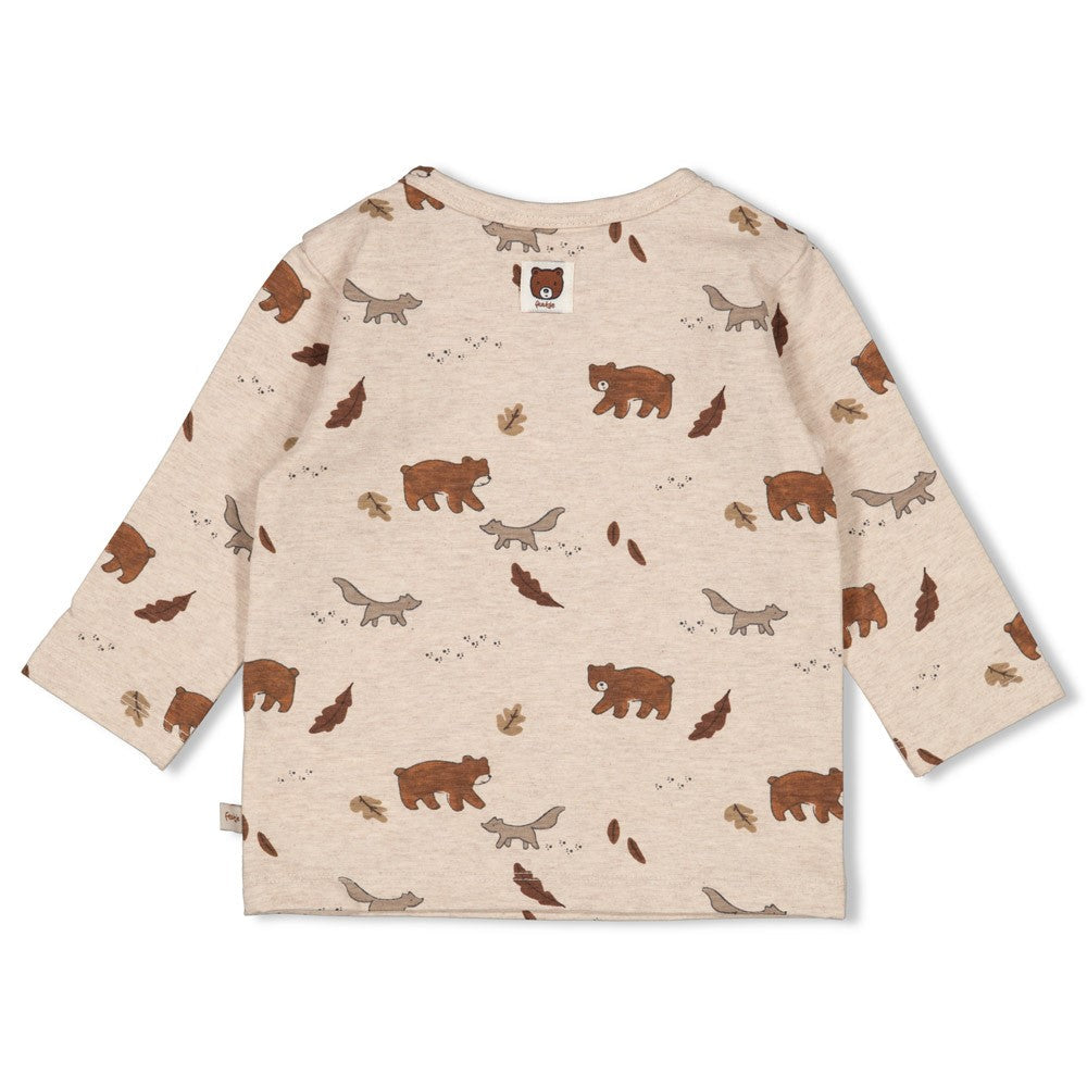 Jongens Longsleeve AOP - Wild World van Feetje in de kleur Bruin in maat 86.