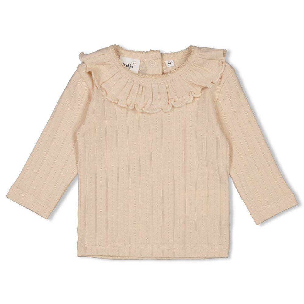 Meisjes Longsleeve pointelle rib - Woodland Bloom van Feetje in de kleur Off White in maat 86.