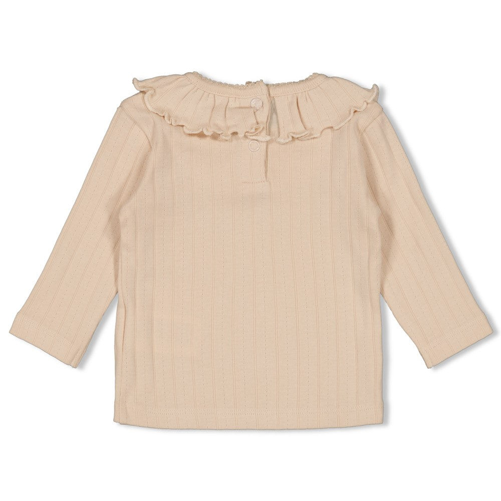 Meisjes Longsleeve pointelle rib - Woodland Bloom van Feetje in de kleur Off White in maat 86.