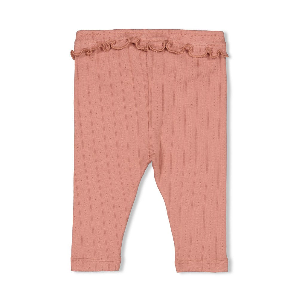 Meisjes Legging pointelle rib - Woodland Bloom van Feetje in de kleur Roze in maat 86.