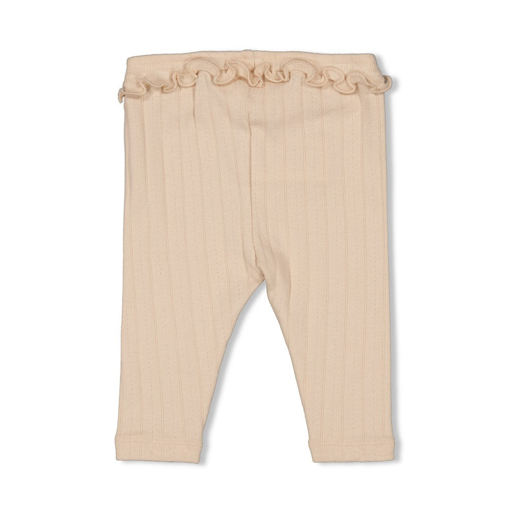 Meisjes Legging pointelle rib - Woodland Bloom van Feetje in de kleur Off White in maat 86.