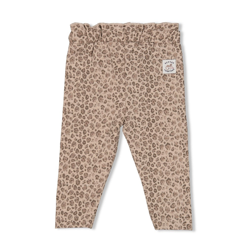 Meisjes Legging AOP - Better Together van Feetje in de kleur Bruin in maat 68.