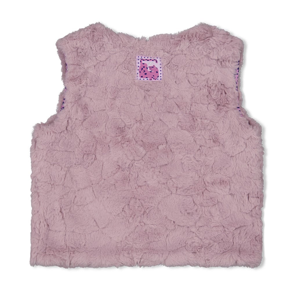 Meisjes Omkeerbaar teddy gilet - Wild Soul van Jubel in de kleur l.Lila in maat 128.
