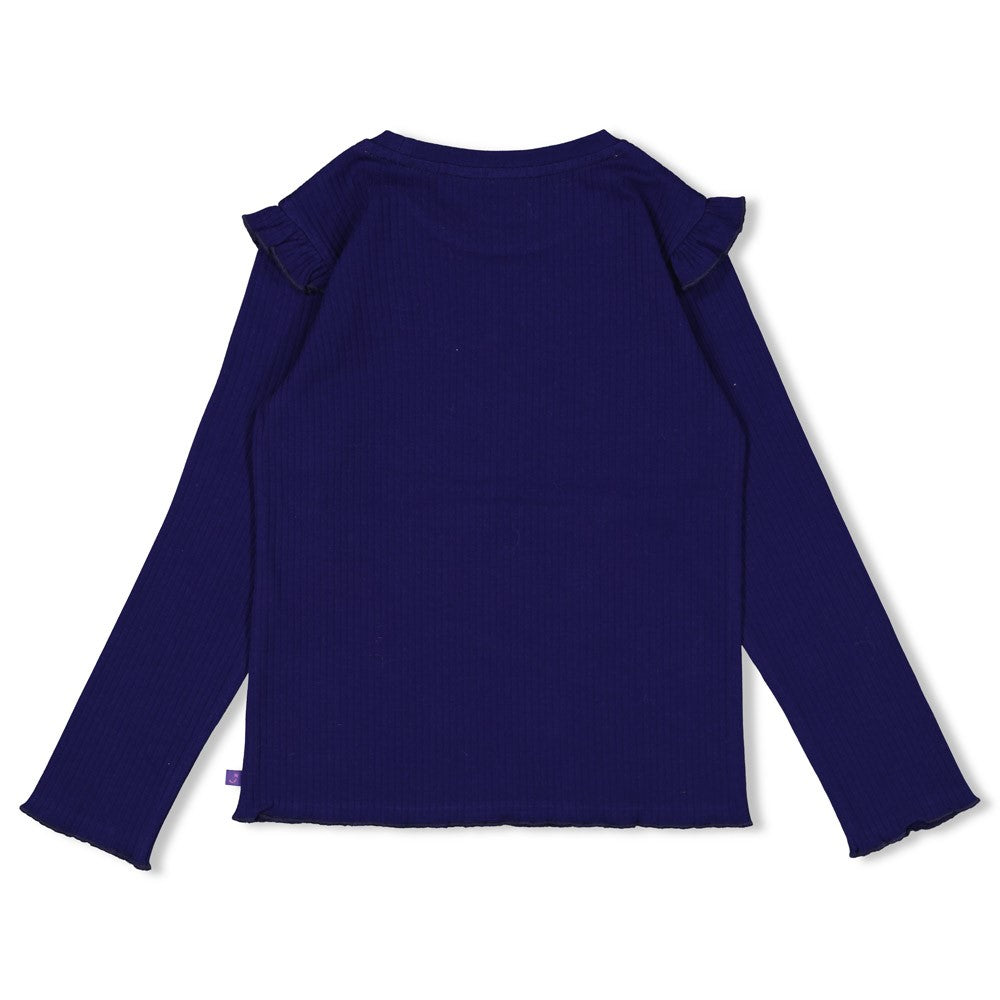 Meisjes Longsleeve rib - Wild Soul van Jubel in de kleur Indigo in maat 128.