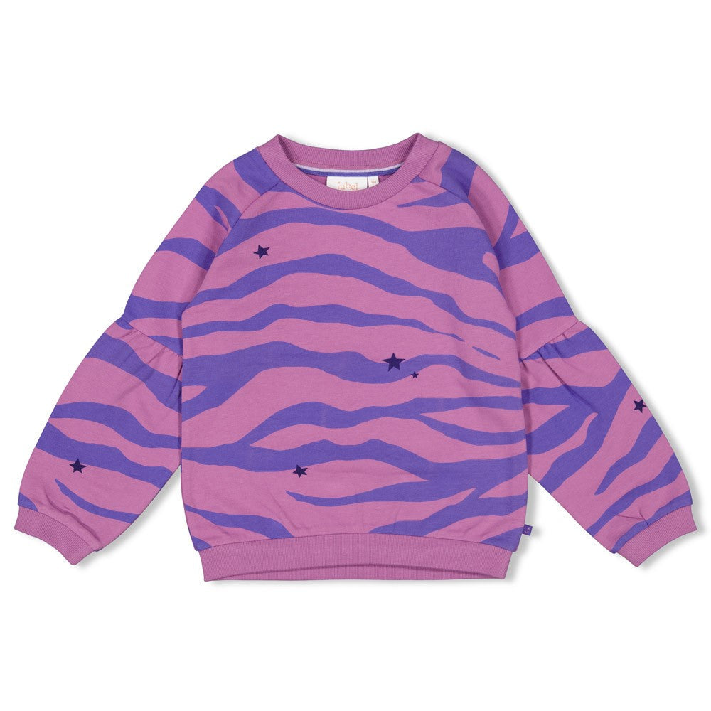 Meisjes Sweater AOP - Wild Soul van Jubel in de kleur Violet in maat 128.