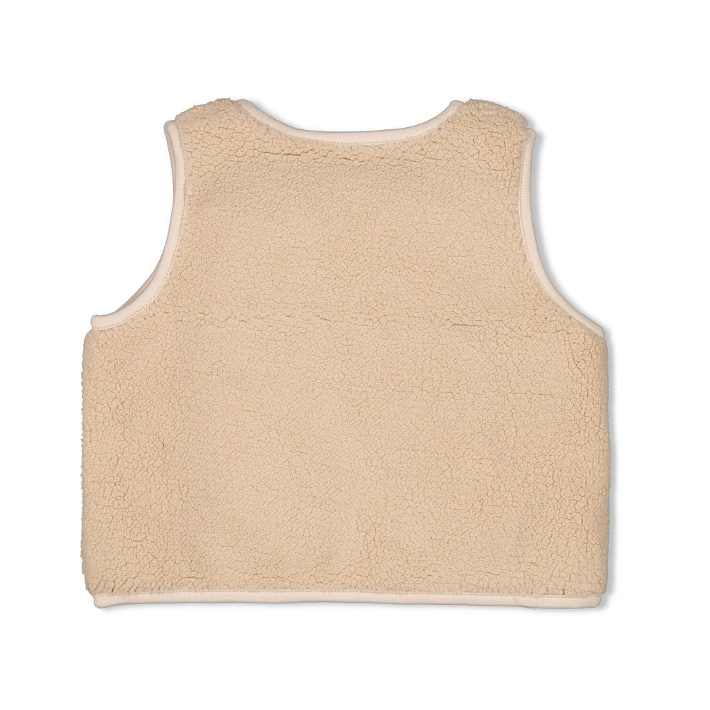 Meisjes Teddy gilet - Queen Of Hearts van Jubel in de kleur Offwhite in maat 128.