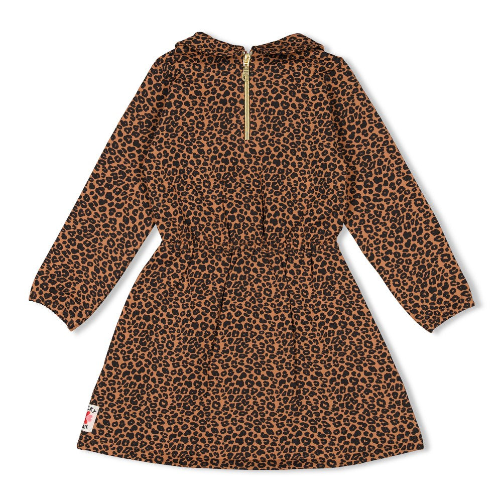 Meisjes Jurk AOP - Queen Of Hearts van Jubel in de kleur Bruin in maat 128.