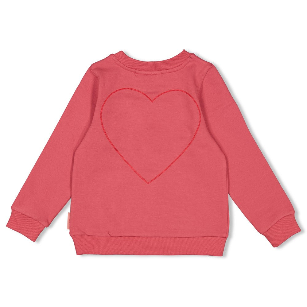 Meisjes Sweater - Queen Of Hearts van Jubel in de kleur Roze in maat 128.