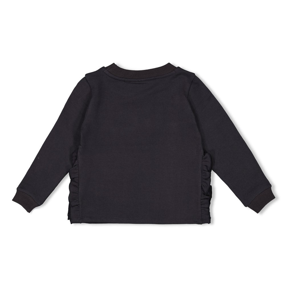 Meisjes Sweater - Queen Of Hearts van Jubel in de kleur Antraciet in maat 128.