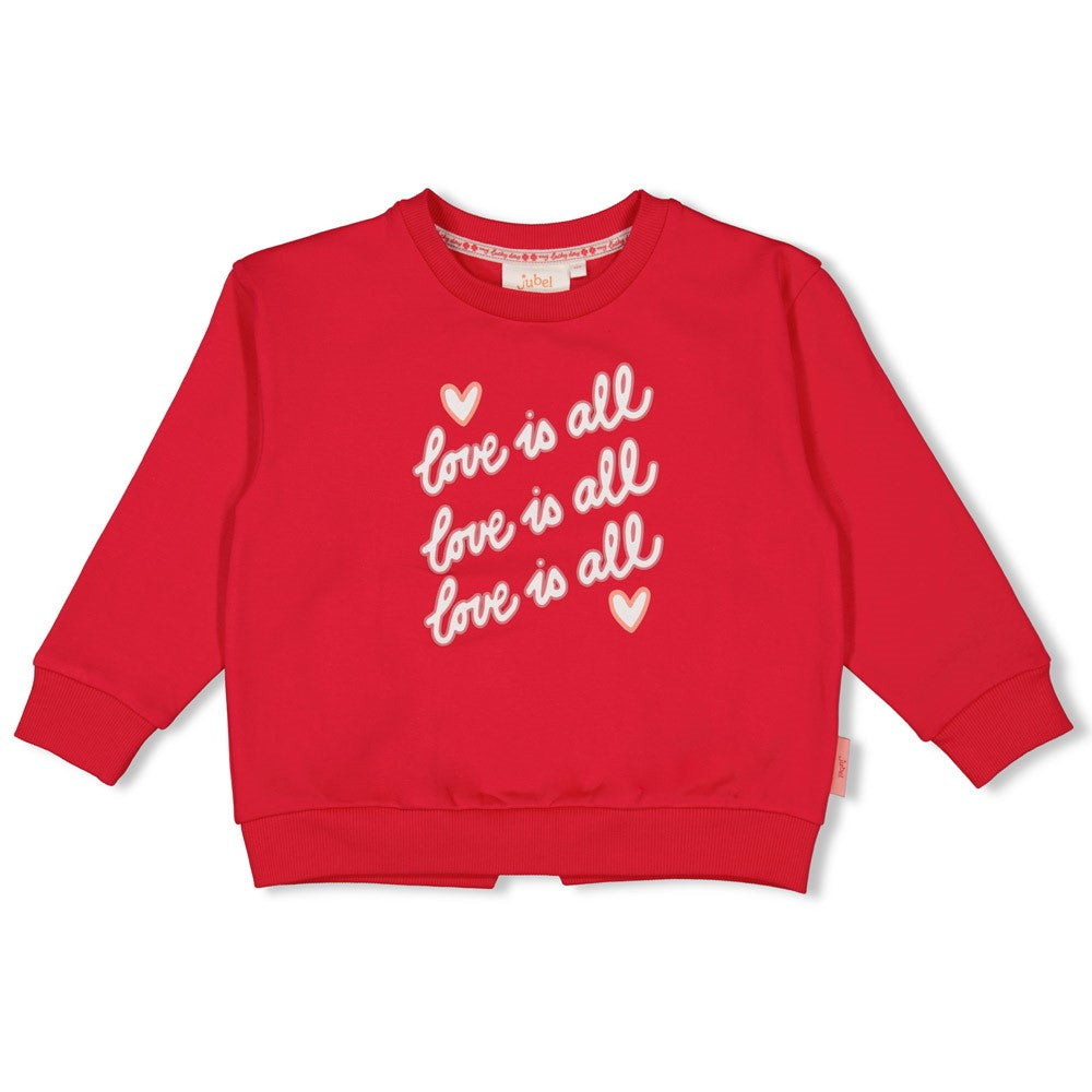 Meisjes Sweater - Queen Of Hearts van Jubel in de kleur Rood in maat 128.