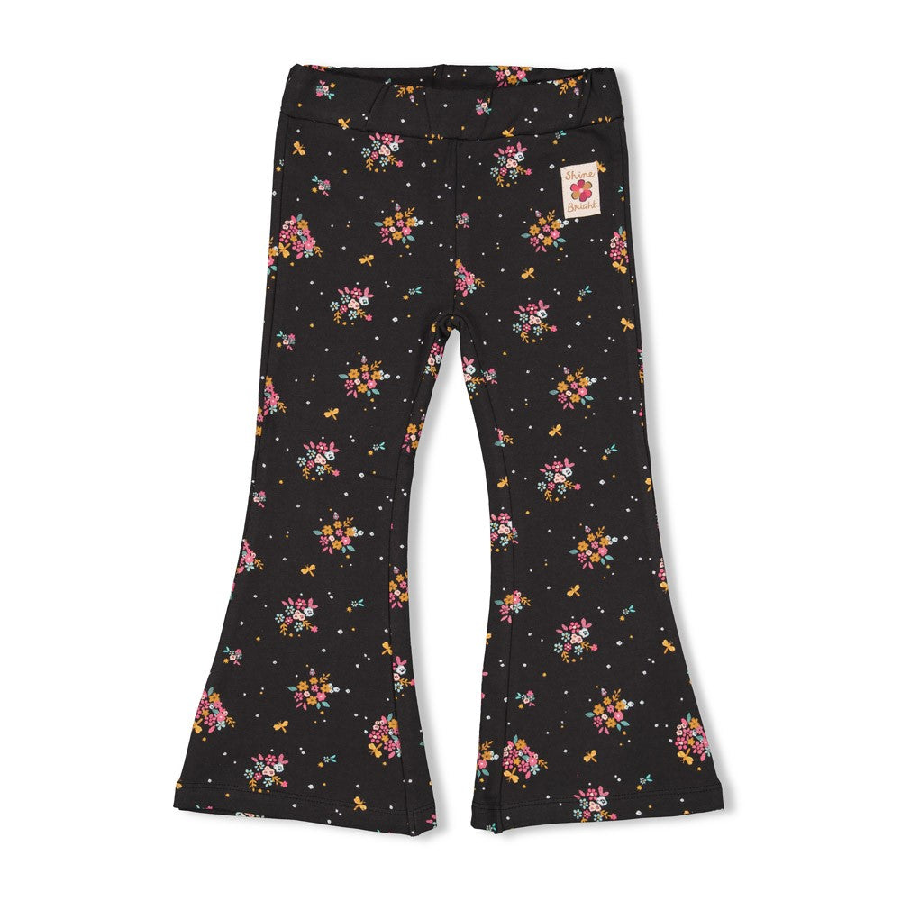 Meisjes Flared broek AOP - Shine Bright van Jubel in de kleur Antraciet in maat 128.