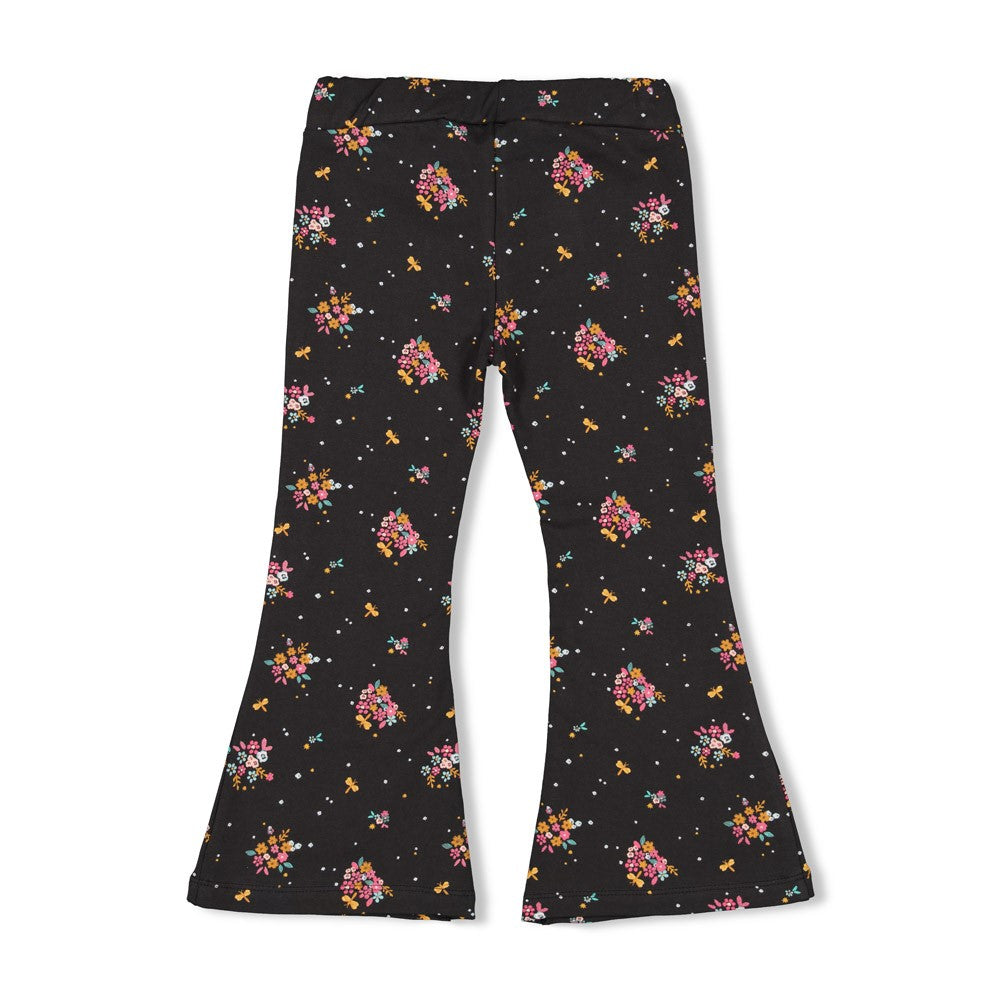 Meisjes Flared broek AOP - Shine Bright van Jubel in de kleur Antraciet in maat 128.