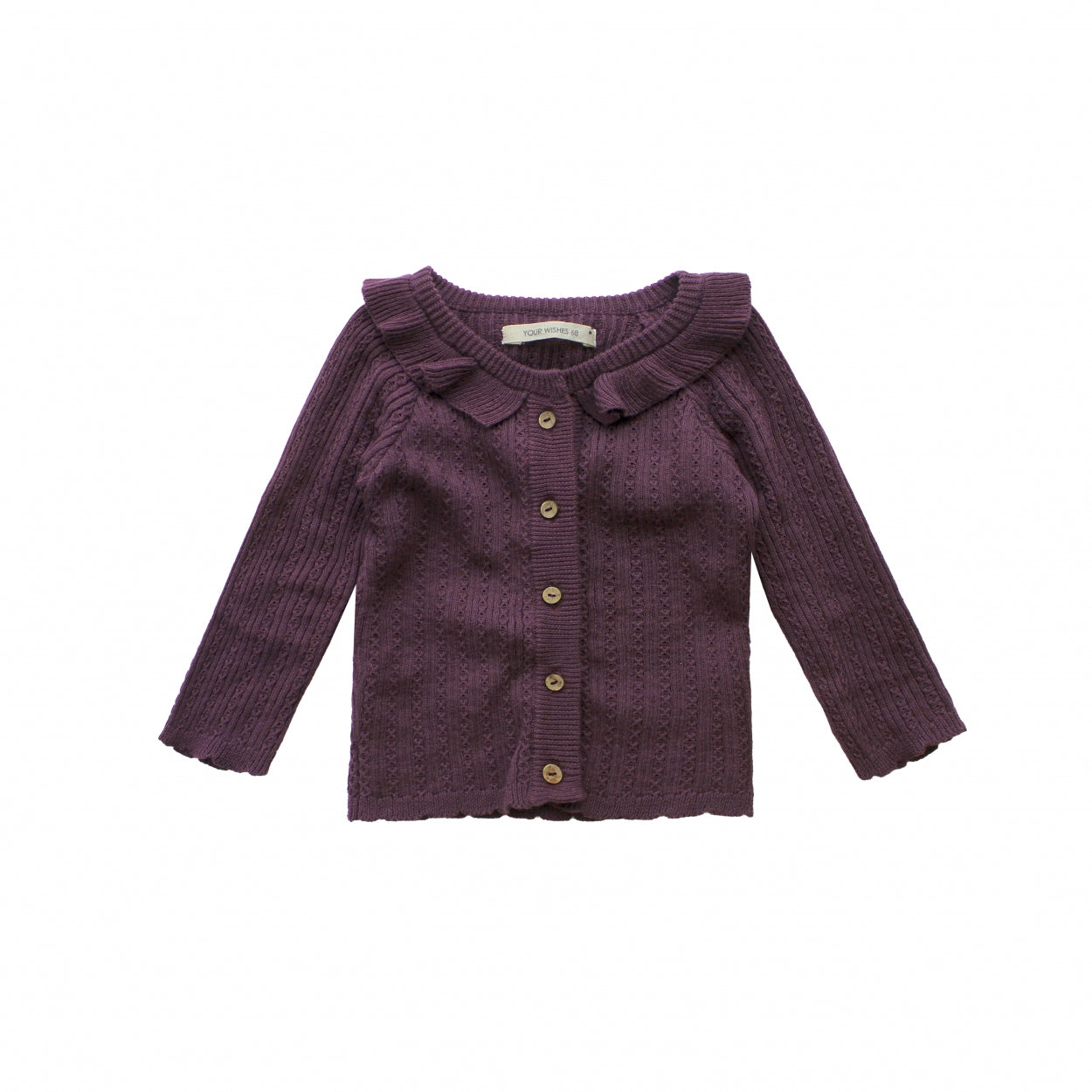Meisjes Vest Motif Knit  | Maddie van Your Wishes in de kleur Plum Perfect in maat 74.