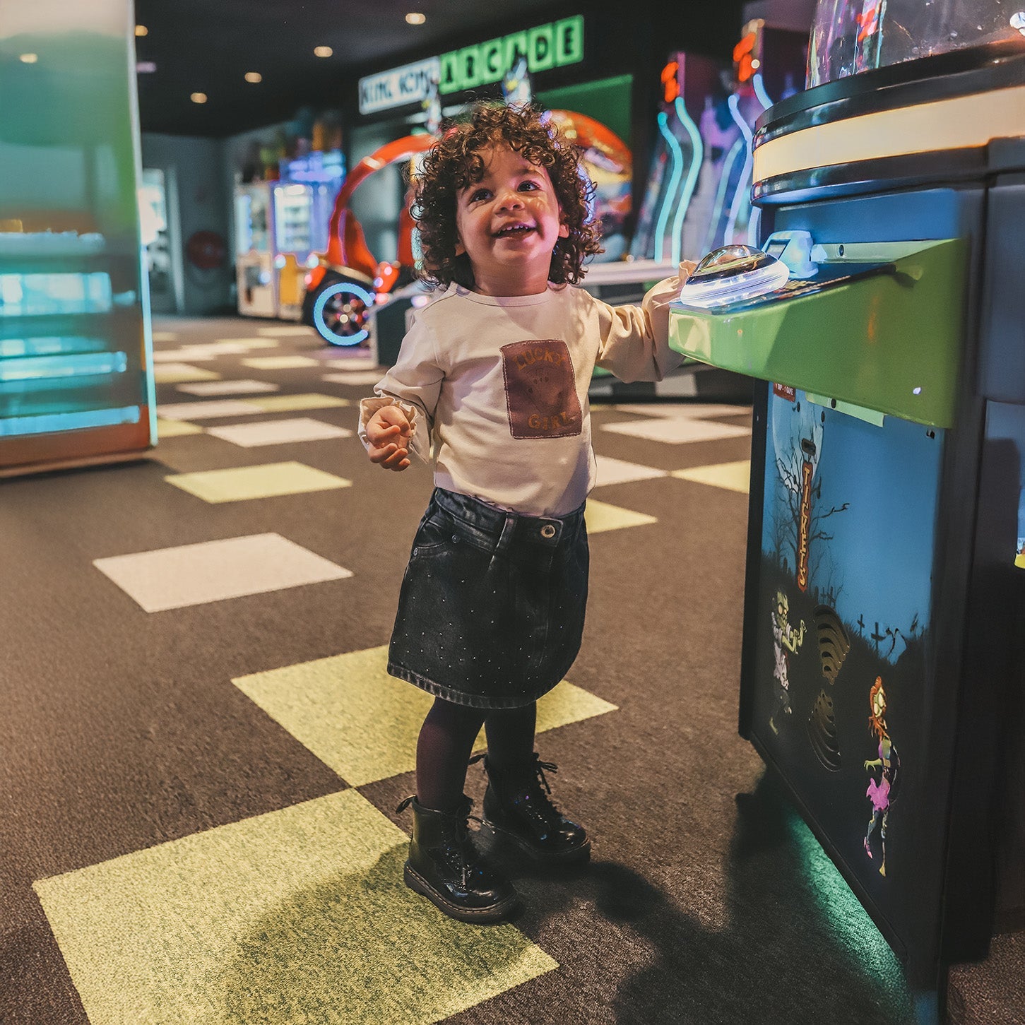 Meisjes Lucky Girl | Romance Longsleeve van Your Wishes in de kleur Birch in maat 128.