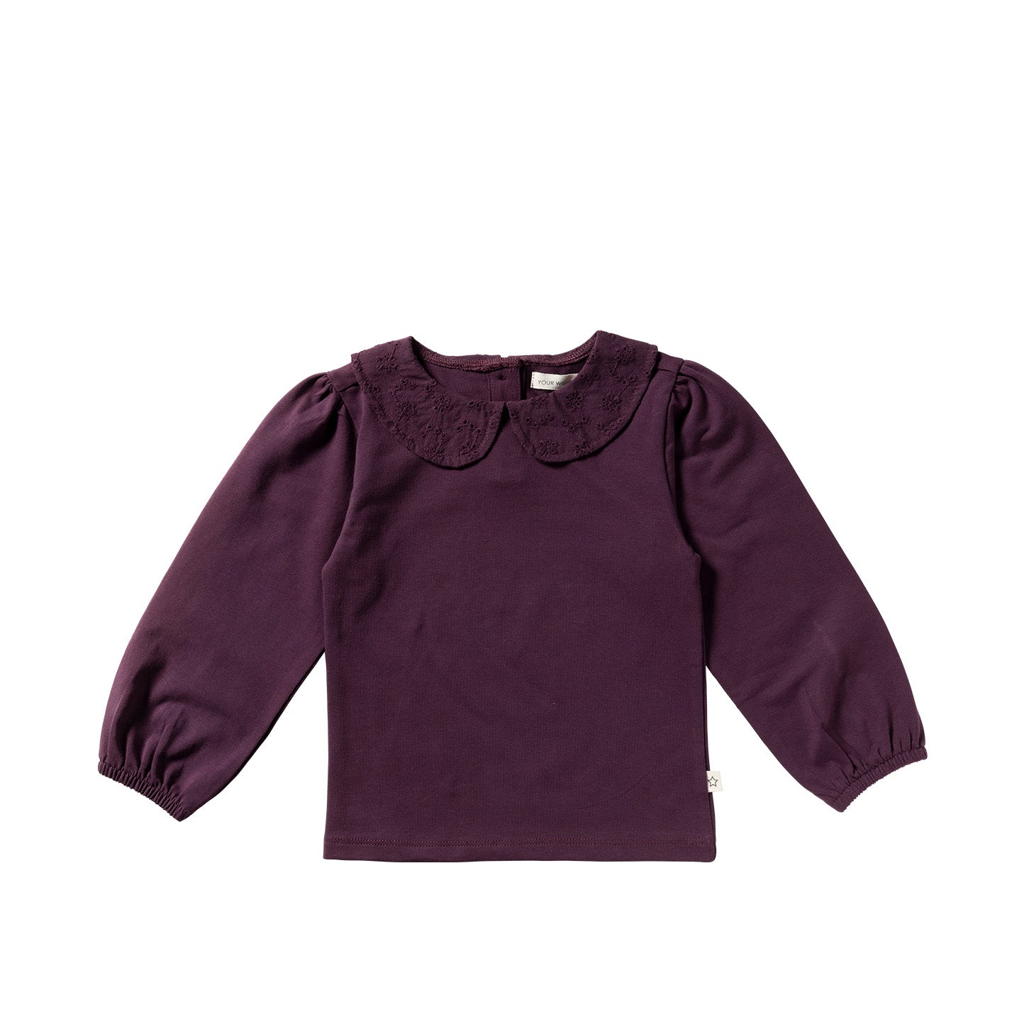 Meisjes Single Jersey | Collar Longsleeve van Your Wishes in de kleur Plum Perfect in maat 128.
