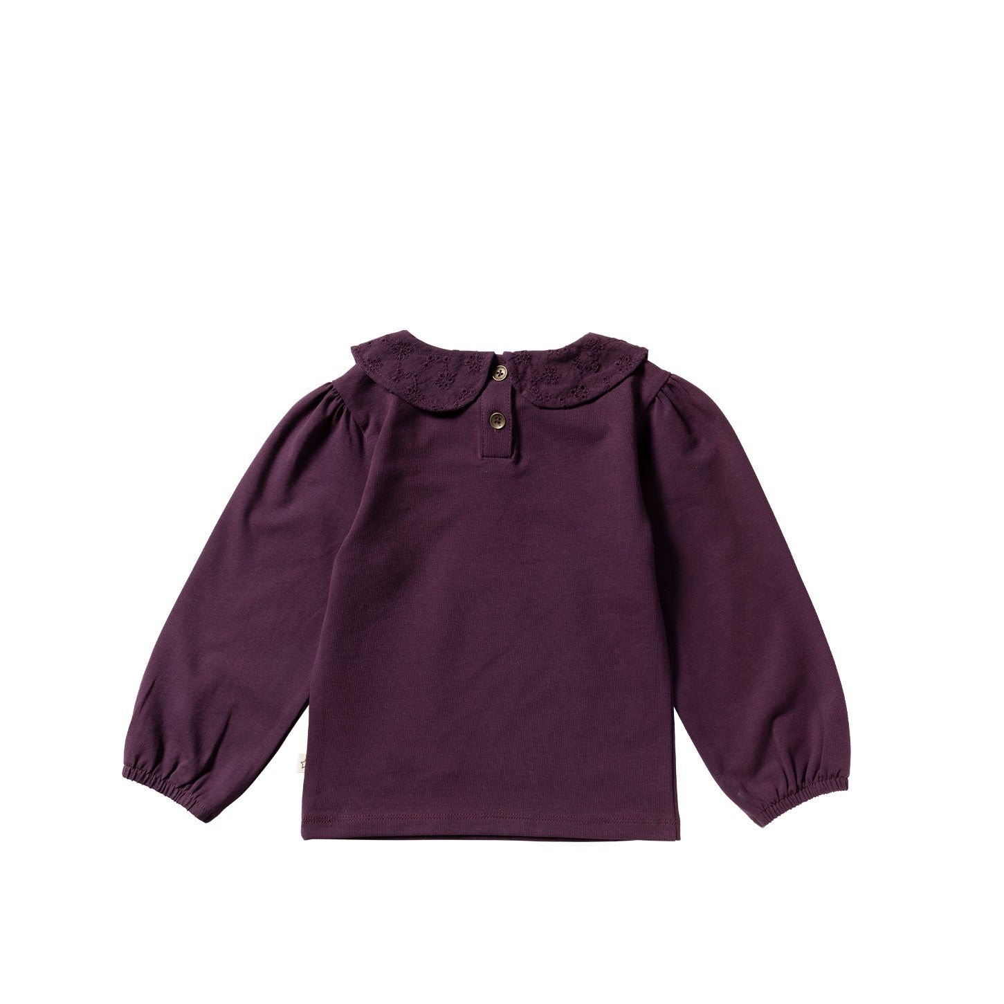 Meisjes Single Jersey | Collar Longsleeve van Your Wishes in de kleur Plum Perfect in maat 128.