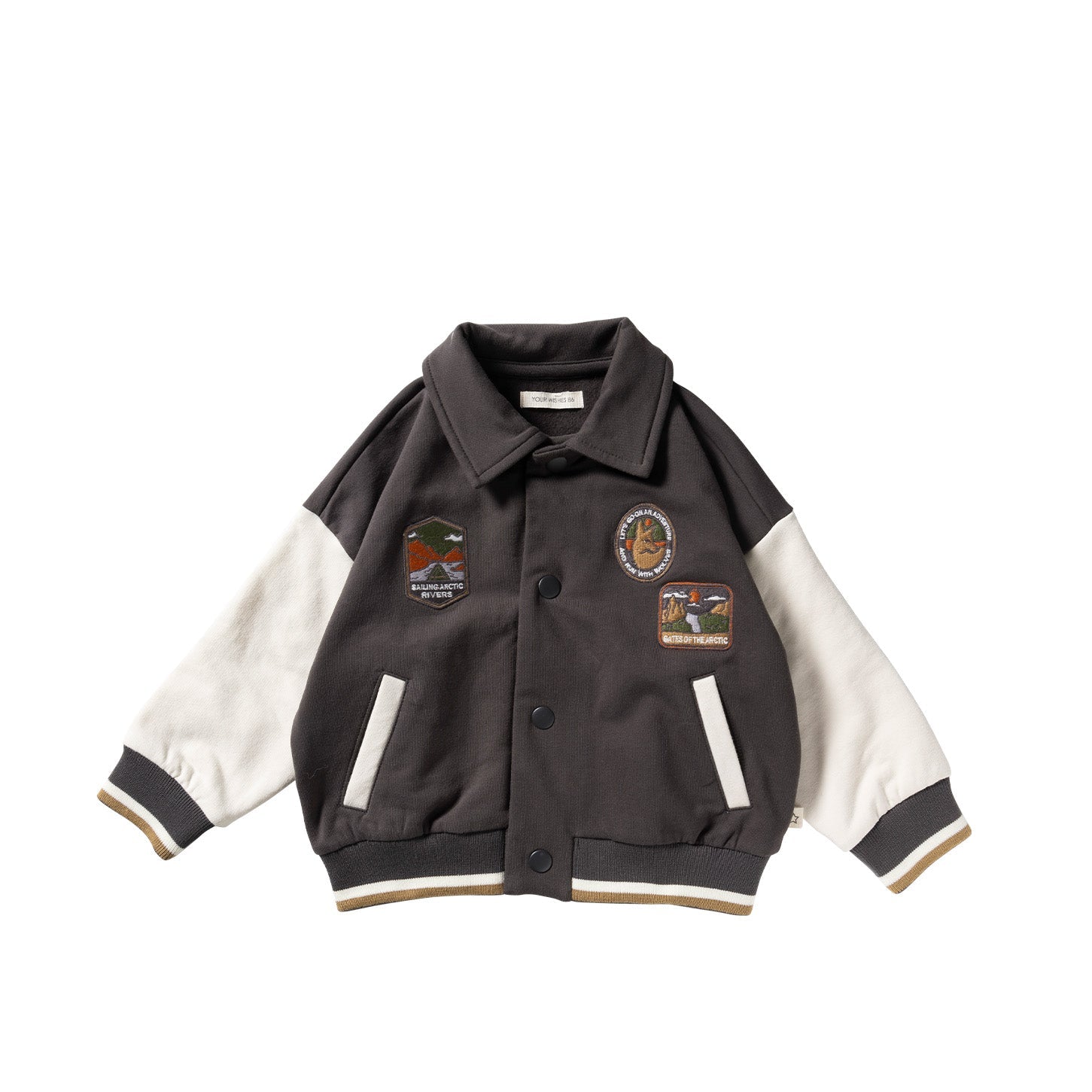 Jongens Gates Of The Artic | Bomber van Your Wishes in de kleur Raven in maat 128.