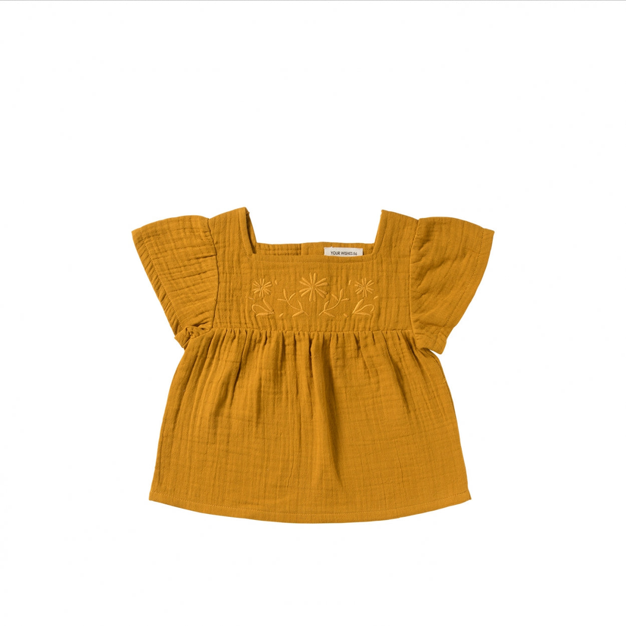 Meisjes Top Muslin | Parvati van Your Wishes in de kleur Saffron in maat 128.