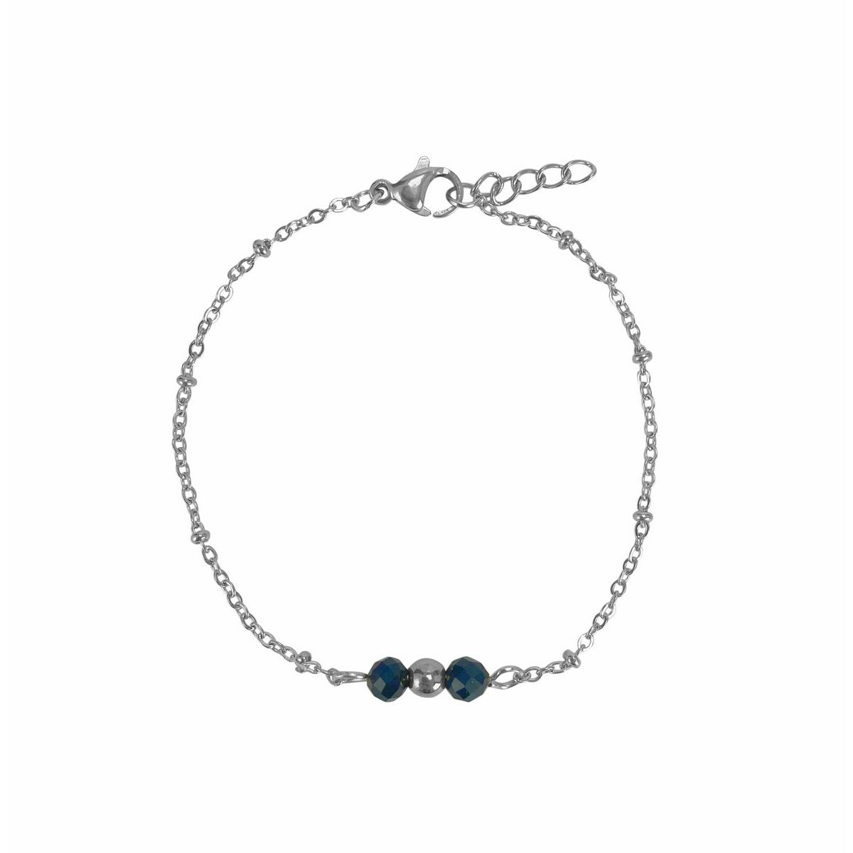 Armband Goud Obsidiaan - Zilver