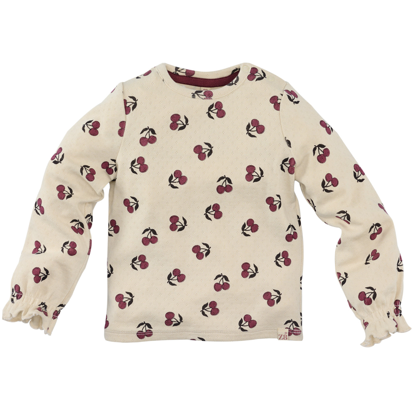 Meisjes Longsleeve Hinde van Z8 Mini in de kleur Vanilla Cream AOP in maat 116.