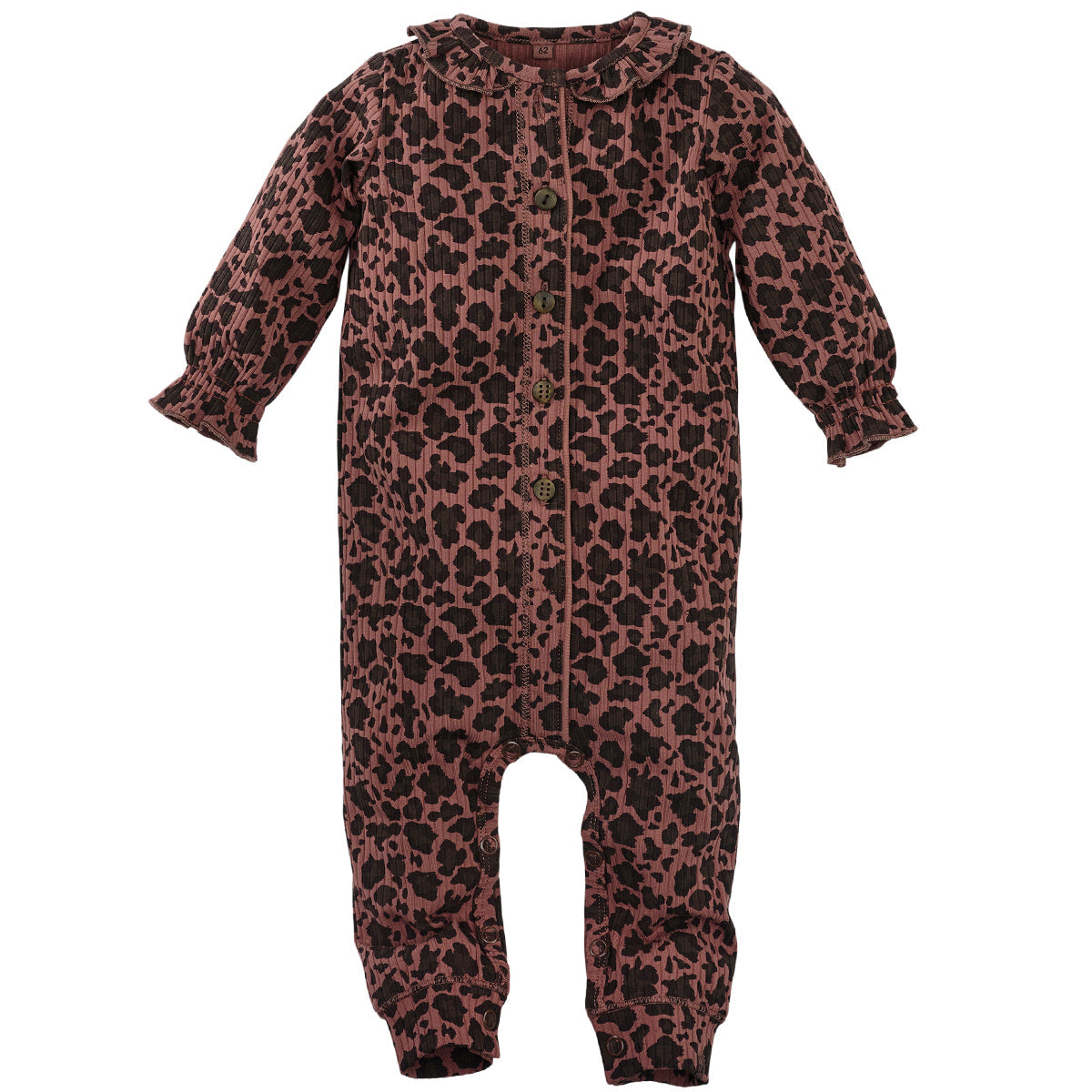 Meisjes Playsuit Isha van Z8 Newborn in de kleur Amber Brown AOP in maat 68.