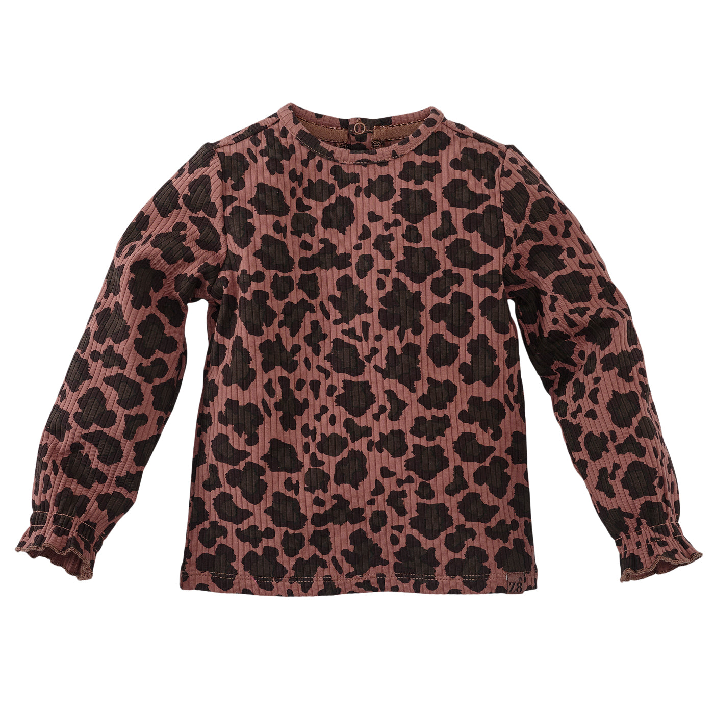 Meisjes Longsleeve Jaina van Z8 Mini in de kleur Amber Brown AOP in maat 116.
