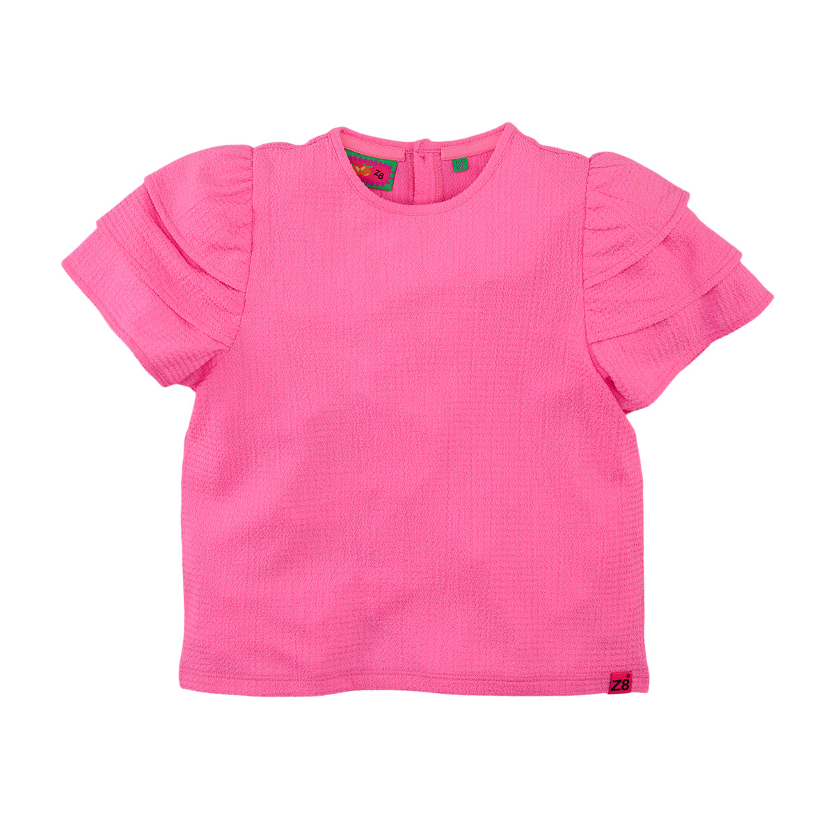 Meisjes Crickle Top Florenza van Z8 in de kleur Chaotic pink in maat 152-158.