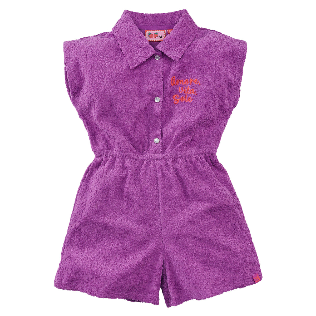 Meisjes Terry Playsuit Hannelie van Z8 in de kleur Ola viola in maat 152-158.