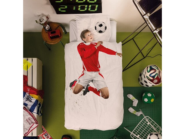 Snurk Dekbed Soccer Champ rood Beddengoed 140 x 200