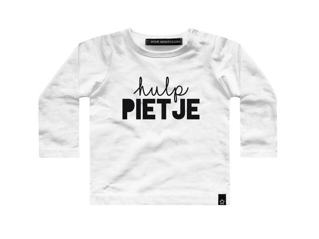 Your Wishes Longsleeve Hulp Pietje wit Shirts lange mw 98/104