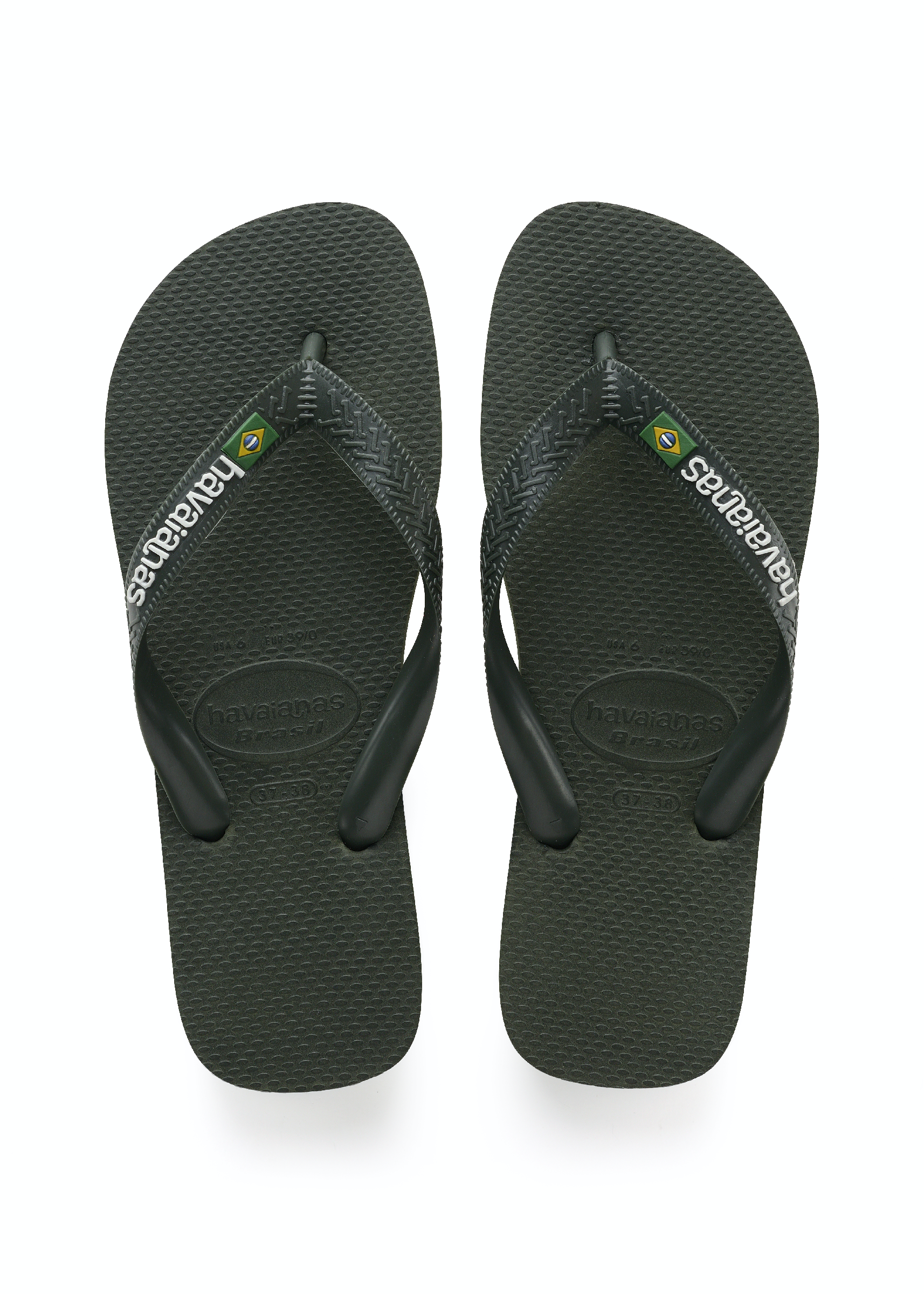Unisexs Brasil Logo Green Olive van Havaianas in de kleur Olijf in maat 41, 42.