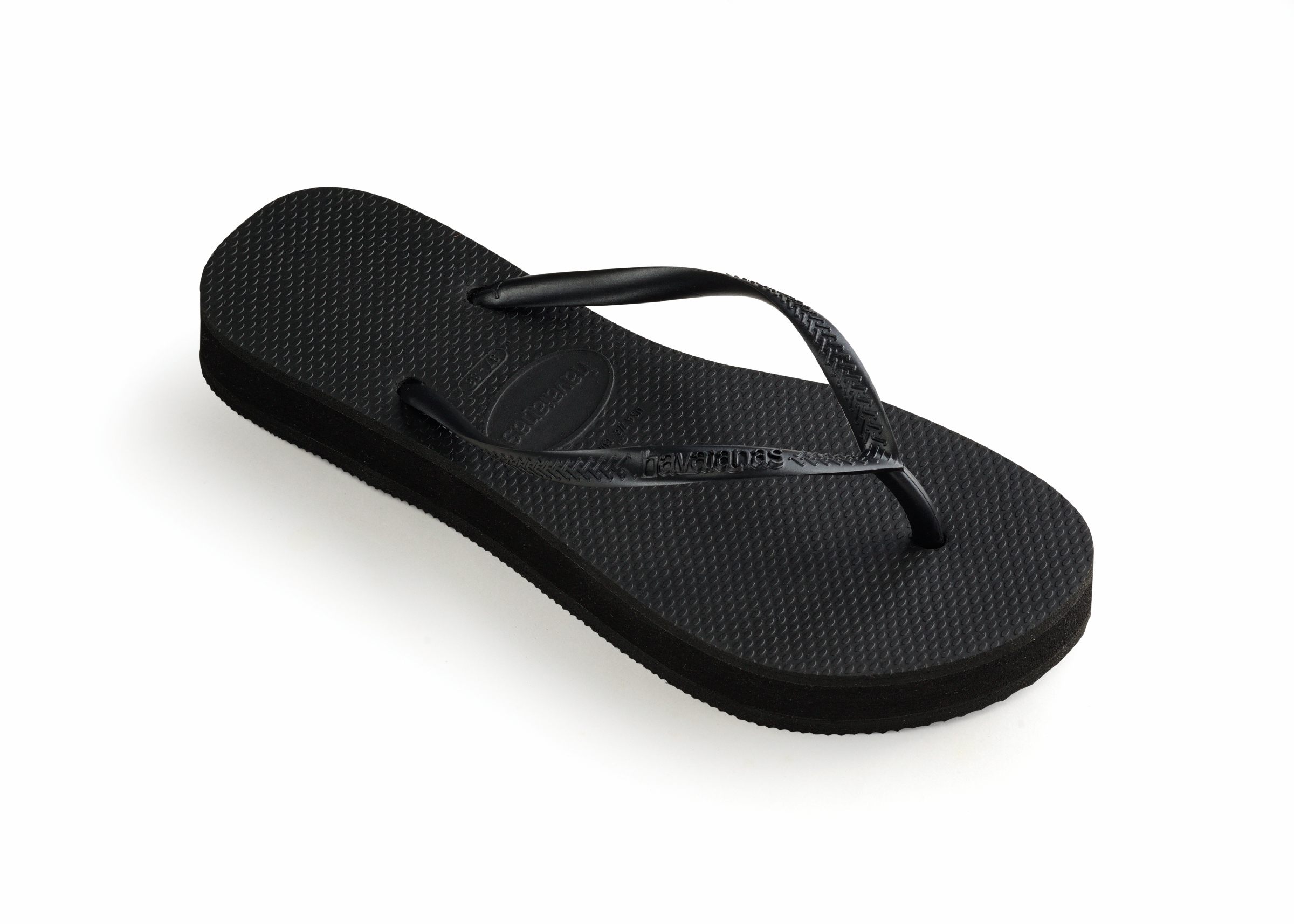 Unisexs Slim Flatform Black van Havaianas in de kleur Zwart in maat 41, 42.