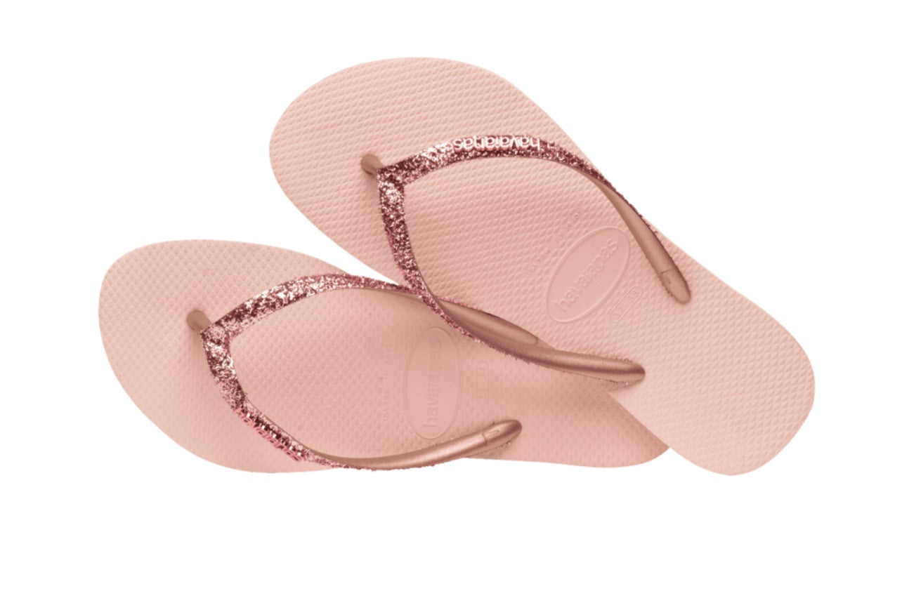 Havaianas ballet cheap rose glitter