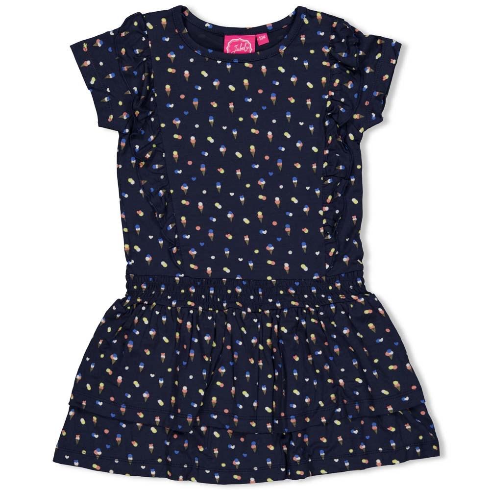 Meisjes Jurk AOP - Sweet Gelato van Jubel in de kleur Marine in maat 140.