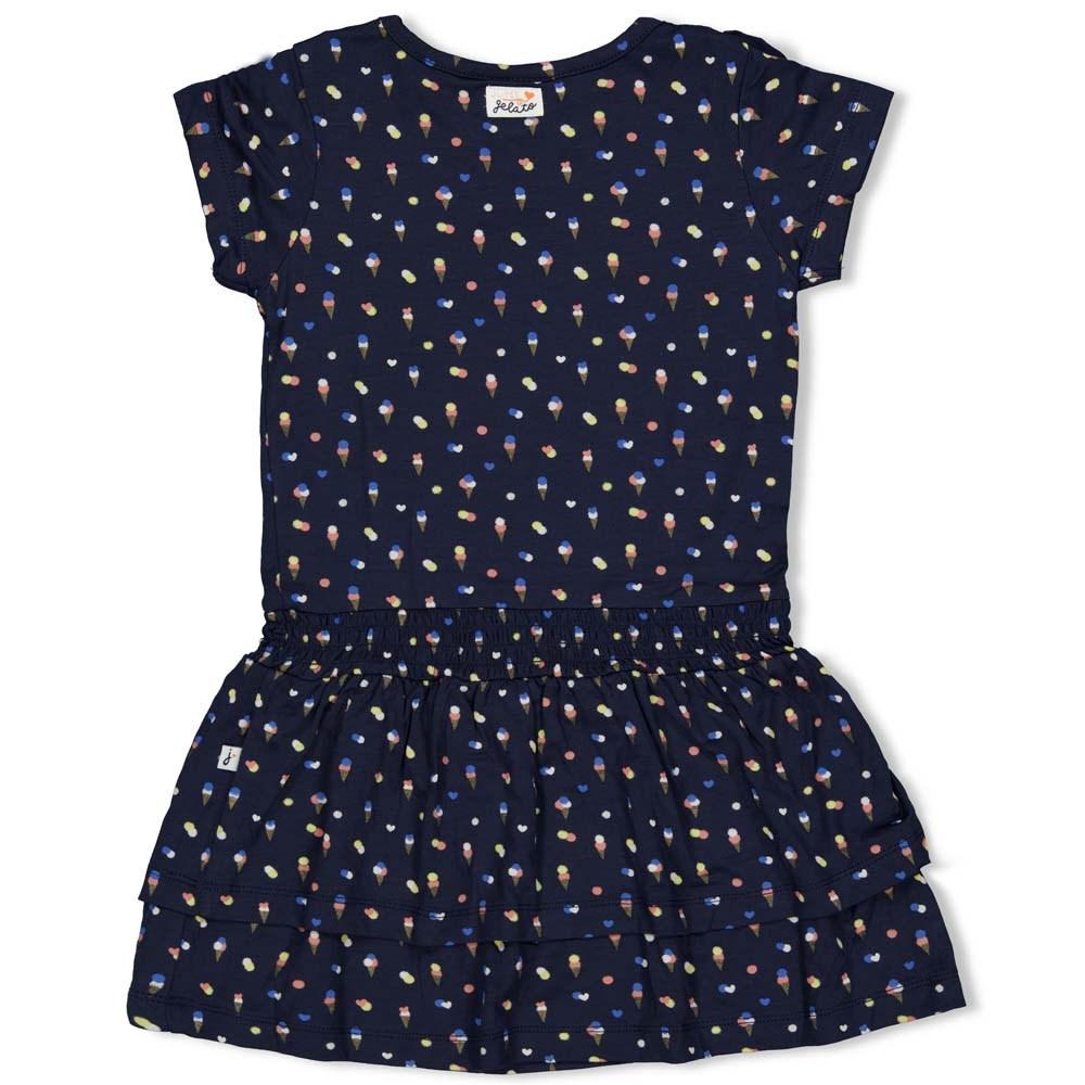 Meisjes Jurk AOP - Sweet Gelato van Jubel in de kleur Marine in maat 140.