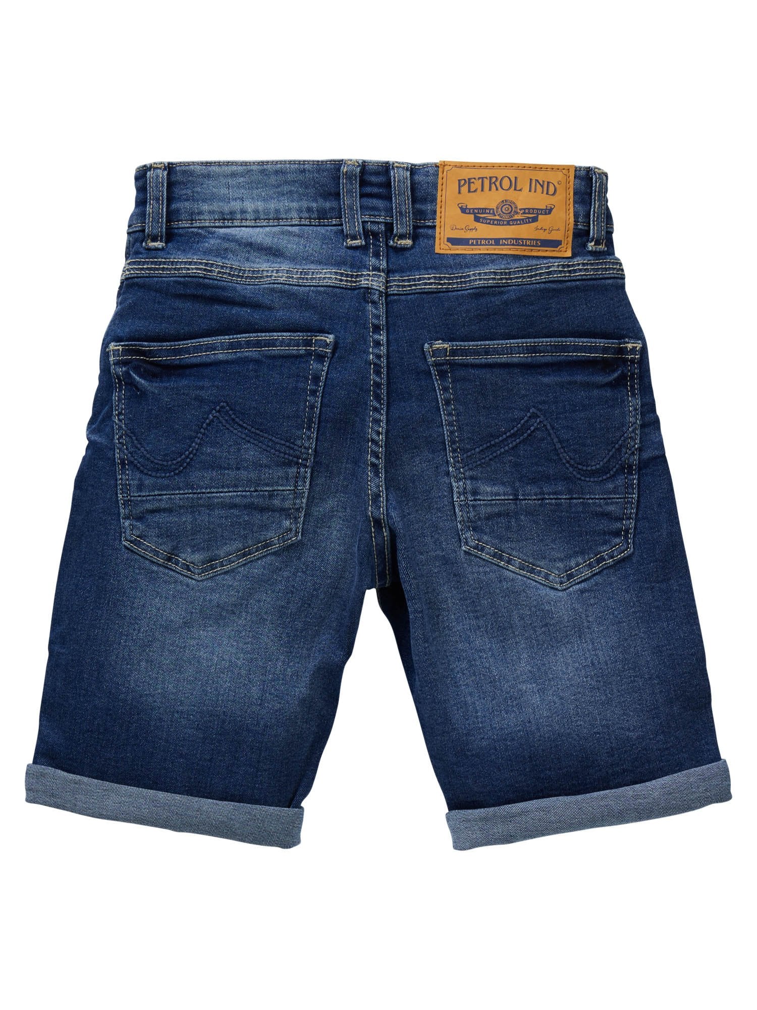 Jongens Jeansshort Bullseye van Petrol in de kleur Medium blue in maat 176.