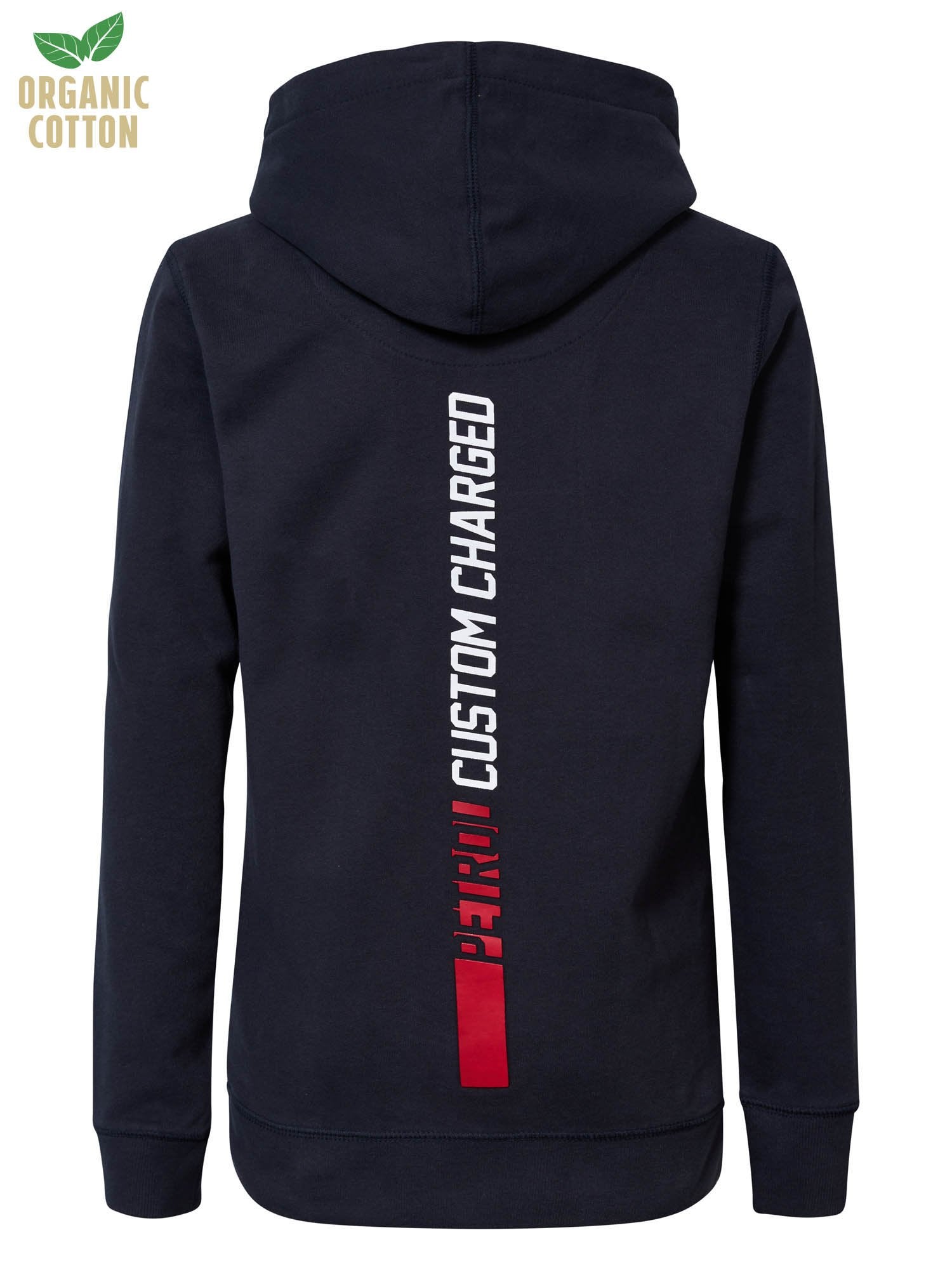 Jongens Hooded Sweater Custom Charged van Petrol in de kleur Dark Navy in maat 164.