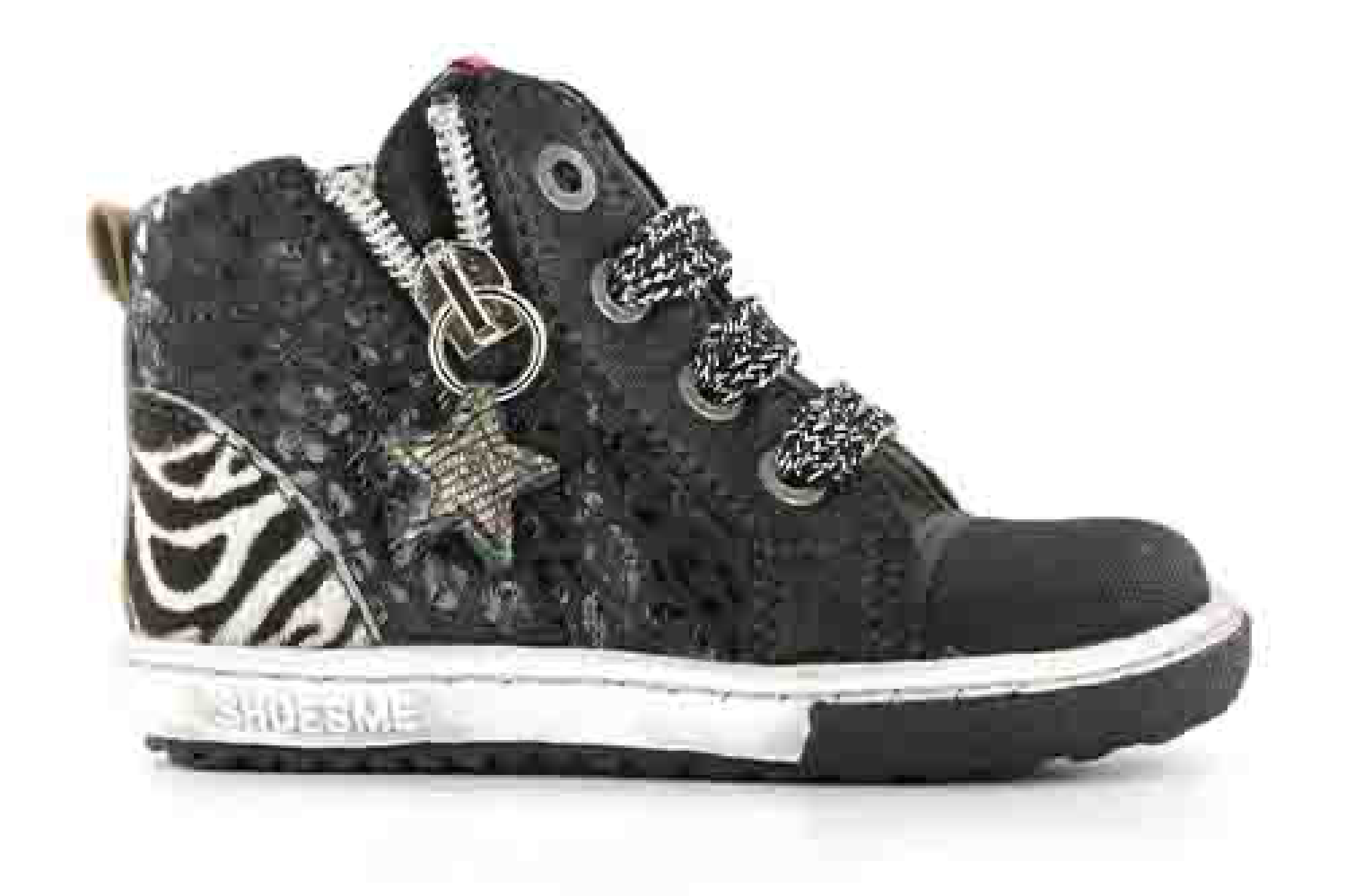 Shoesme Shoesme zwart multi eerste loopschoen zebra