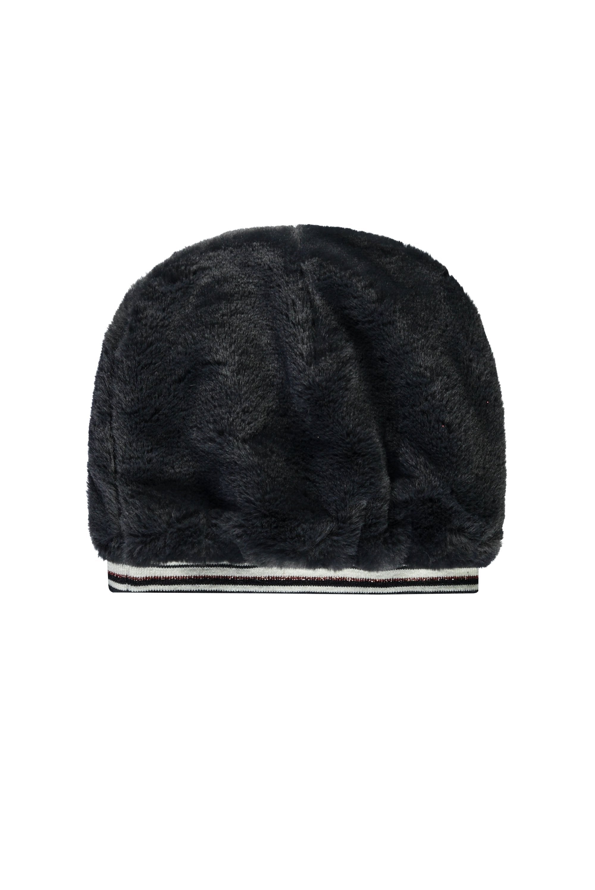 Meisjes Flo girls fur hat with rib van Like Flo in de kleur Navy in maat S2.